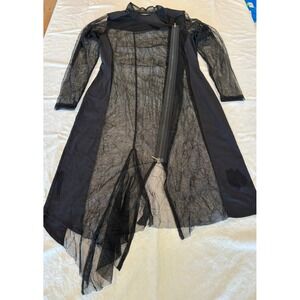 NOR Denmark Black Long Sleeve Asymmetrical sheer dress sz 3/40/US:L Whimsigoth